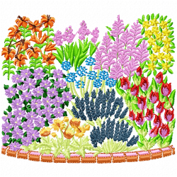 Flowers And Tree Embroidery Design 6